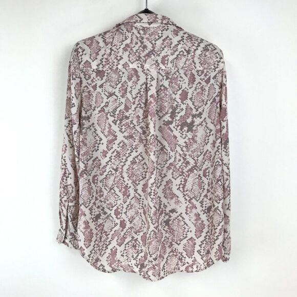 NANETTE Nanette Lepore Snakeskin Print Chiffon Blouse Women’s Size Large Sheer - Picture 4 of 10